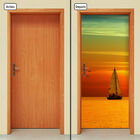 Adesivo Decorativo De Porta - Mar - Barco - 315cnpt