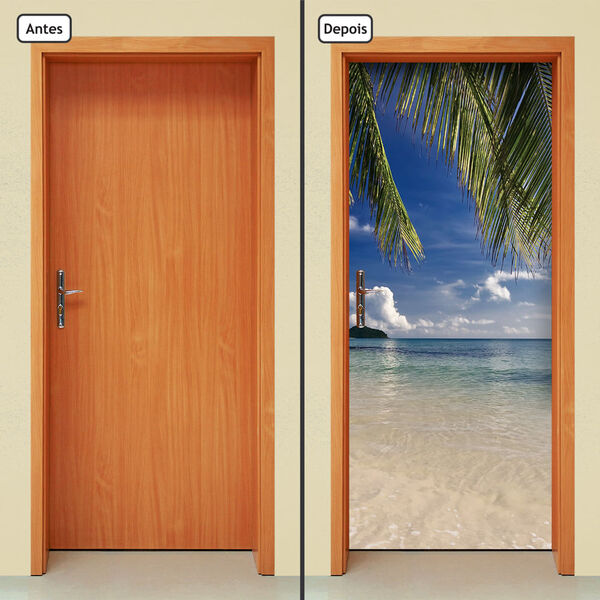 Adesivo Decorativo De Porta - Mar - Praia - 1970cnpt
