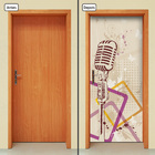 Adesivo Decorativo De Porta - Música - Microfone - 903cnpt