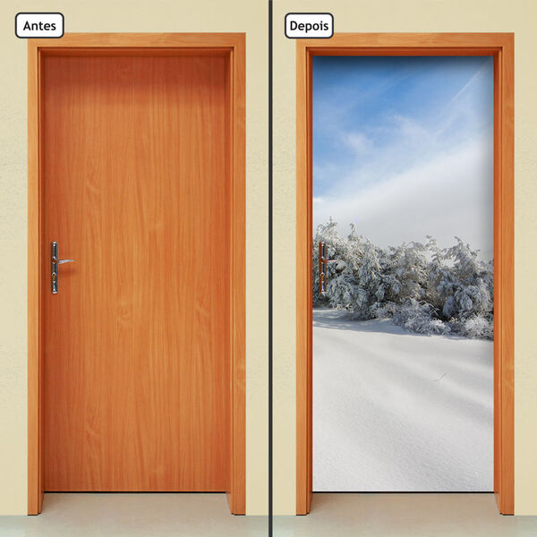 Adesivo Decorativo De Porta - Natureza - Neve - 1618cnpt