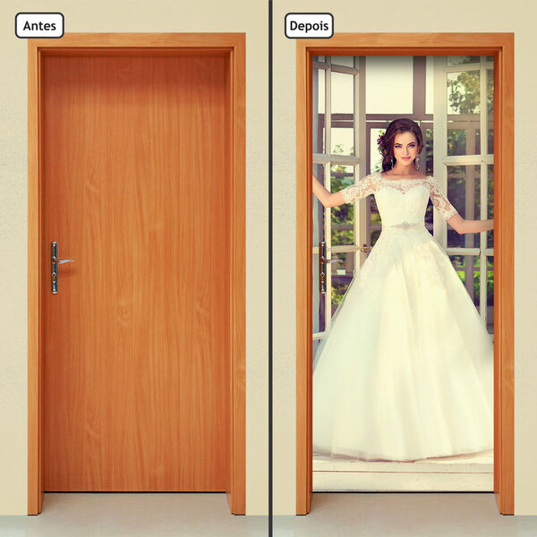 Adesivo Decorativo De Porta - Noiva - 1096cnpt