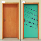 Adesivo Decorativo De Porta - Pássaros No Fio - 592cnpt