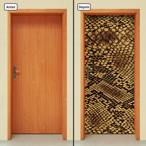 Adesivo Decorativo De Porta - Pele De Cobra  - 084cnpt