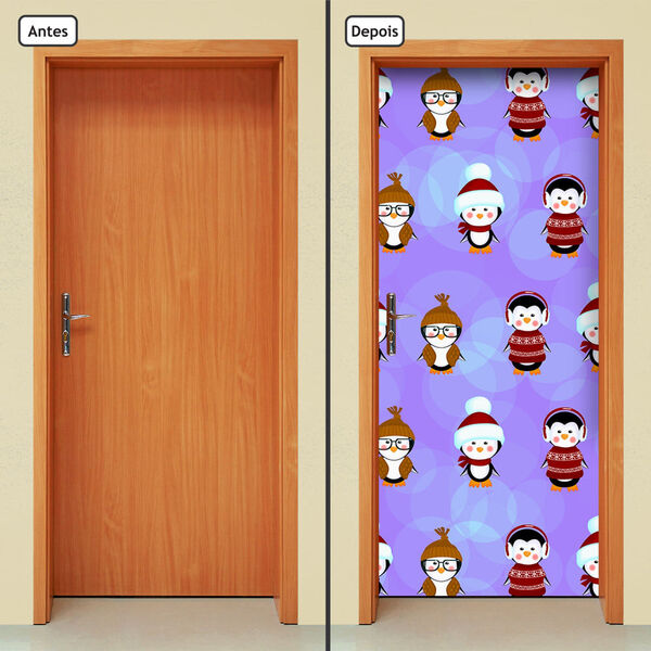 Adesivo Decorativo De Porta - Pinguim - Infantil - 1531cnpt