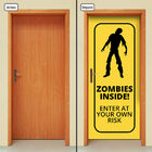 Adesivo Decorativo De Porta - Placa Zumbi - Não Entre - 283cn