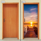 Adesivo Decorativo De Porta - Pôr Do Sol - Pier - 1548cnpt