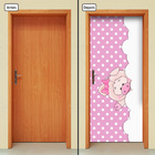 Adesivo Decorativo De Porta - Porquinha - Rosa - 2027cnpt
