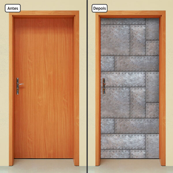 Adesivo Decorativo De Porta - Porta De Aço - 1857cnpt