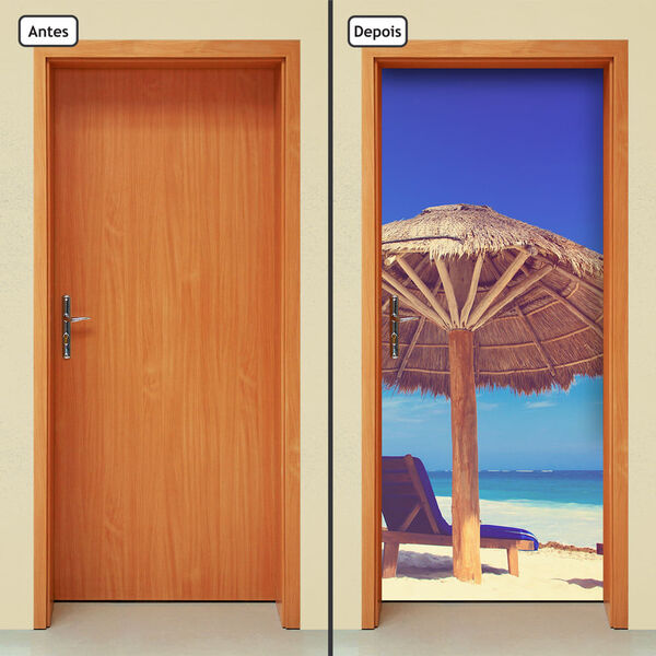 Adesivo Decorativo De Porta - Praia - Férias - 1957cnpt