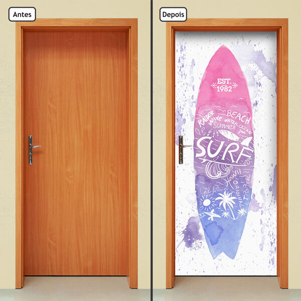 Adesivo Decorativo De Porta - Prancha De Surf - 441cnpt