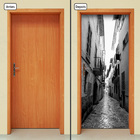 Adesivo Decorativo De Porta - Rua - Vilarejo  - 045cnpt