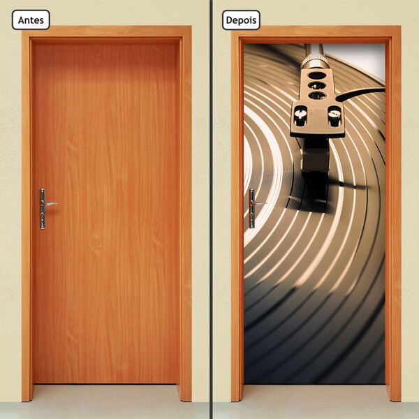 Adesivo Decorativo De Porta - Toca Discos - Vitrola - 766cnpt
