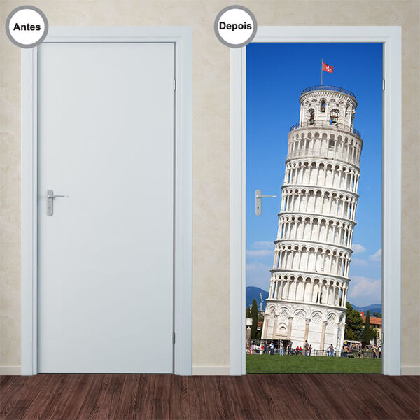 Adesivo Decorativo De Porta - Torre De Pisa - 148pt