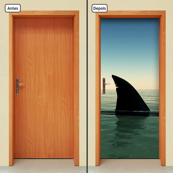 Adesivo Decorativo De Porta - Tubarão - 383cnpt