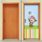 Adesivo Decorativo De Porta - Ursinho Menina - 665cnpt