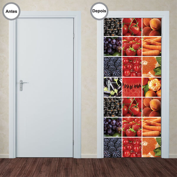 Adesivo Decorativo De Porta - Vegetais - 214pt