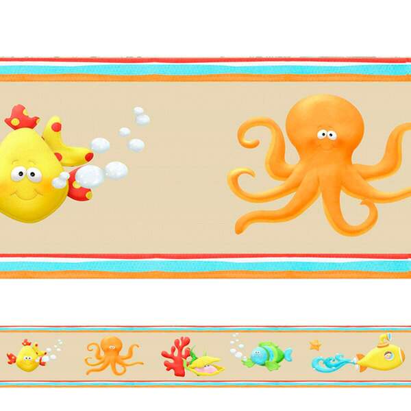 Adesivo Decorativo Faixa Decorativa Fundo Do Mar Mod. 1