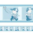 Adesivo Decorativo Faixa Menino Com Pipa E Bola Azul