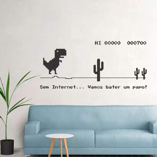 Adesivo Decorativo Frase Dinossauro Google-es 167x75cm