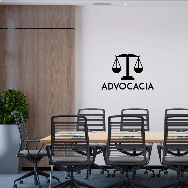 Adesivo Decorativo Logo Advocacia Balança Justiça Escritório