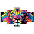 Adesivo Decorativo Mosaico Leão Colorido