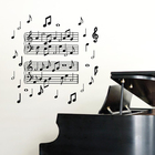 Adesivo Decorativo Notas Musicais 3D Preto 30x20cm