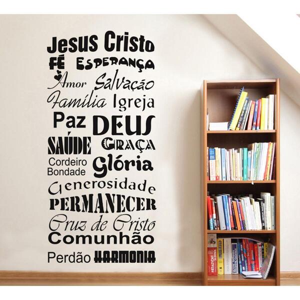 Adesivo Decorativo Palavras De Palavras Motivacional Jesus