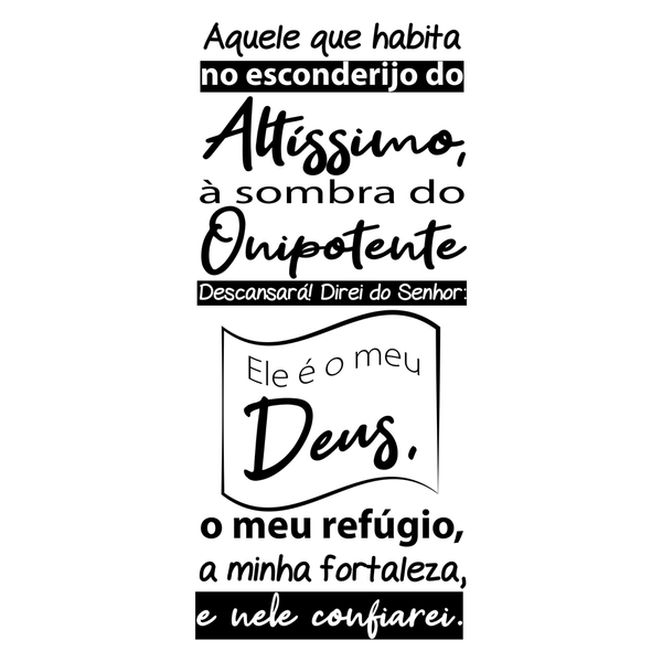 Adesivo Decorativo Papel Parede Quarto Sala Oração Salmo 91 -