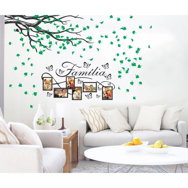 Adesivo Decorativo Para Fotos Família E Árvore C/ Folhas