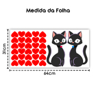 Adesivo Decorativo Para Geladeira Ou Paredes Casal Gatinhos