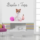 Adesivo Decorativo Parede Pet Shop Banho Tosa Toalha - 60x60cm