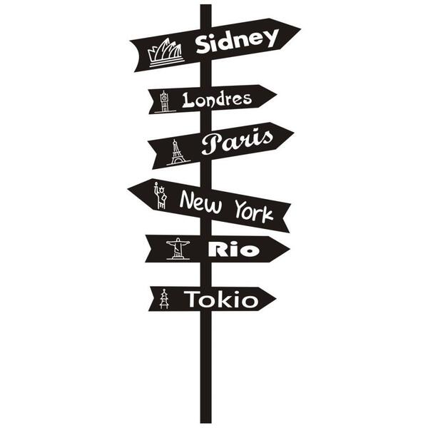 Adesivo Decorativo Parede Placas Cidades