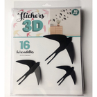 Adesivo Decorativo Pássaros 3D Preto 30x20cm