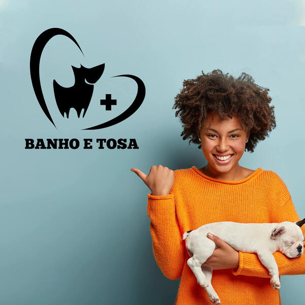 Adesivo Decorativo Porta Banho E Tosa Pet Shop Clínica Veteri