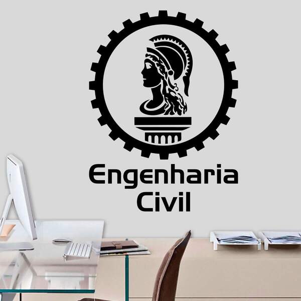 Adesivo Decorativo Profissão Engenharia Civil-p 20x15cm