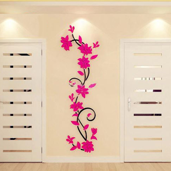 Adesivo Decorativo Vinílico De Parede Lavável Flor 3d Rosa