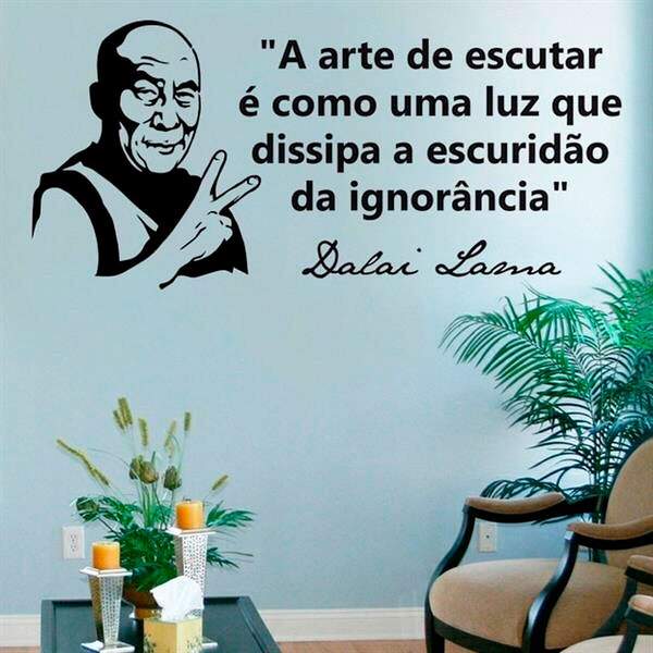 Adesivo Frase Dalai Lama A Arte De Escutar-m 110x50cm