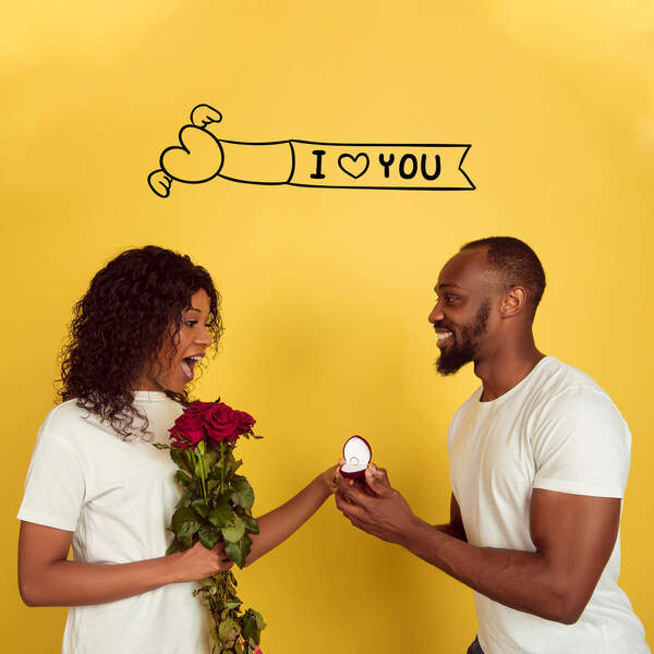 Adesivo Frase I Love You Eu Te Amo Decoração Noivado Cabeceir