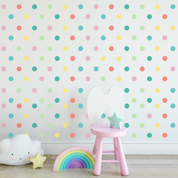 Adesivo Infantil Bolinhas Coloridas 132un
