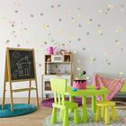 Adesivo Infantil Bolinhas Tons De Verde, Cinza E Rosa 96un