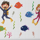 Adesivo Infantil Para Box De Banheiro E Para Parede Mergulho