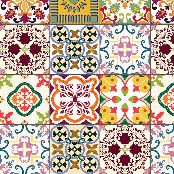 Adesivo Lavável Azulejo Em Tons De Vermelhos Português Para C