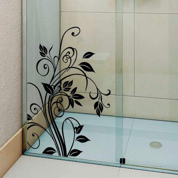 Adesivo Para Box De Banheiro Floral Arabesco-g 80x116cm