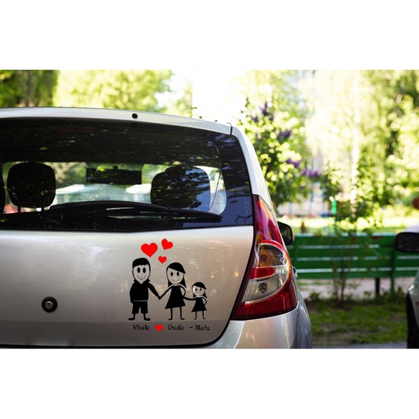 Adesivo Para Carro Família Feliz Mod 30