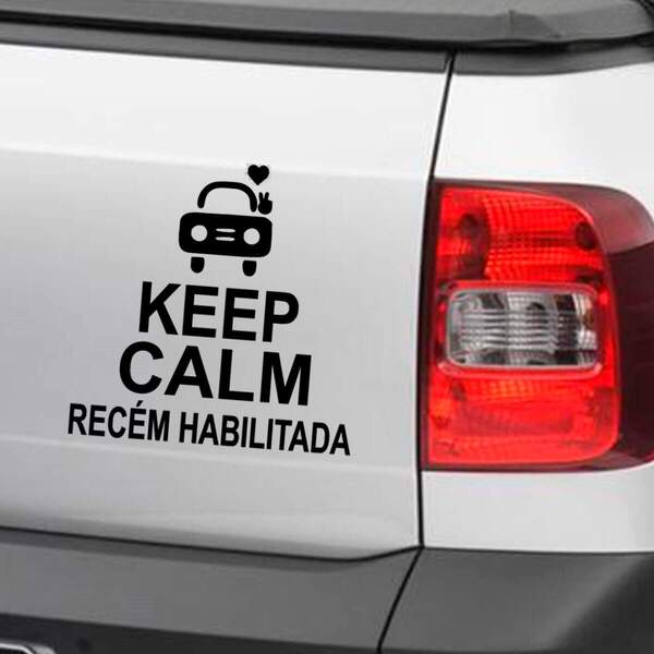 Adesivo Para Carro Keep Calm Recém Habilitada-eg 40x40cm