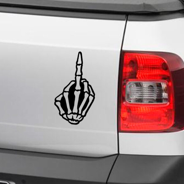 Adesivo Para Carro Mão De Caveira-g 16x30cm