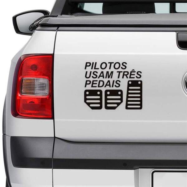 Adesivo Para Carro Pilotos Usam Três Pedais-p 15x15cm