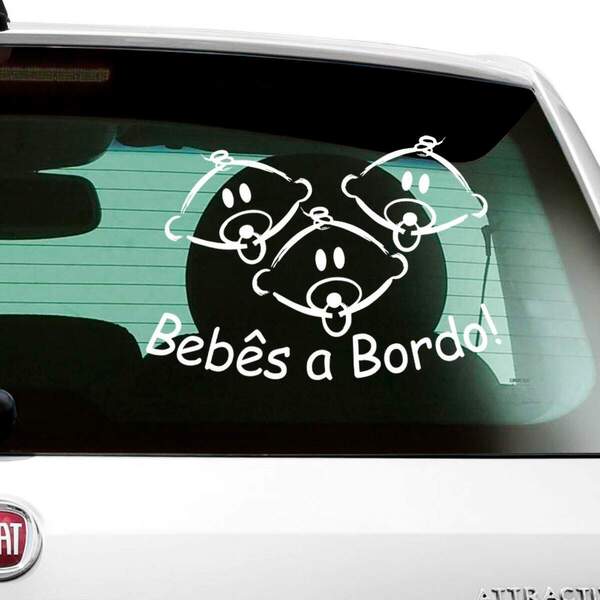 Adesivo Para Carros Bebês A Bordo-p 26x20cm