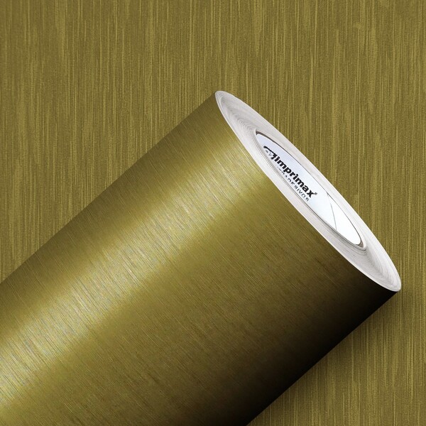 Adesivo Para Envelopamento Aço Escovado Dourado 6m X 1m