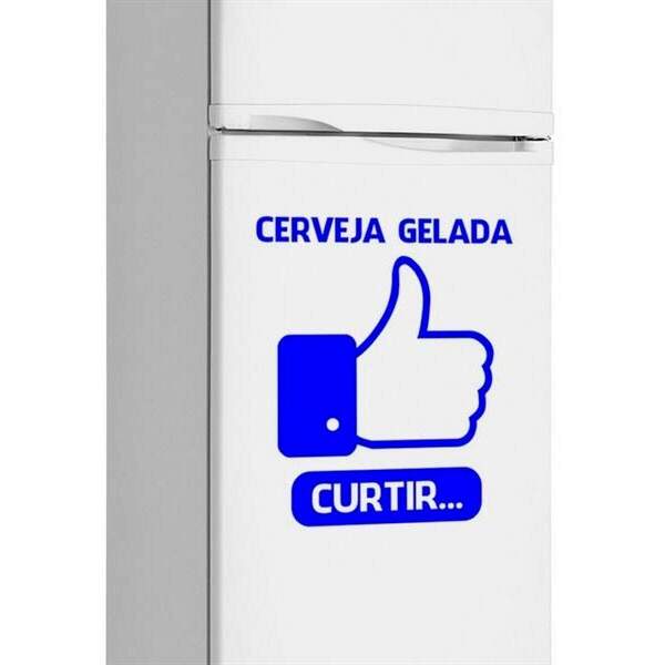 Adesivo Para Geladeira Cerveja Gelada Curtir-m 50x74cm